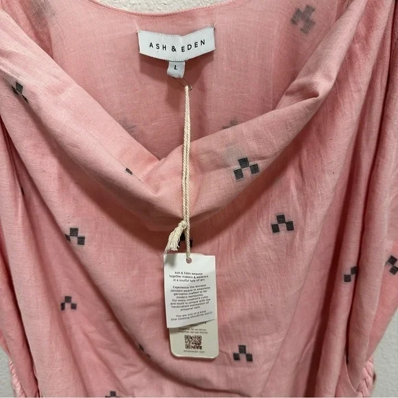 Ash&Eden Pink Daksha Mini Eyelet Dress sz L - Picture 7 of 9